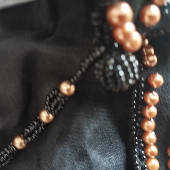 Oleg Cassini Vintage Beaded Sequined Silk Blouse - Picture 5 of 5